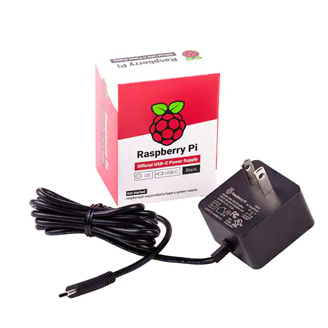 RPI USB-C POWER SUPPLY BLACK US Raspberry Pi